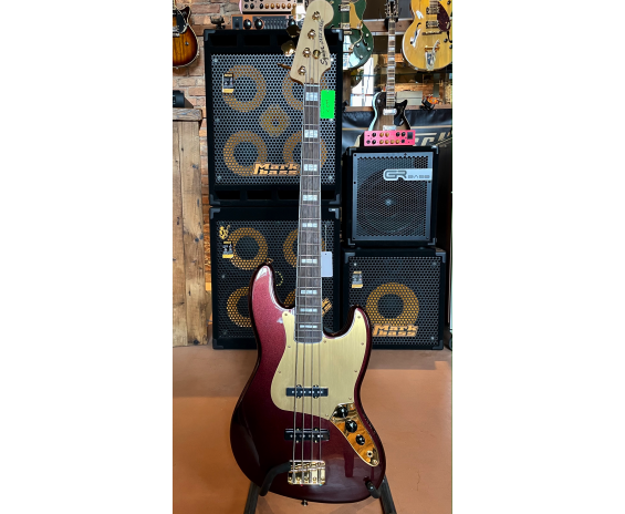 Squier 40th Anniversary Jazz Bass Gold Edition Ruby Red Metallic