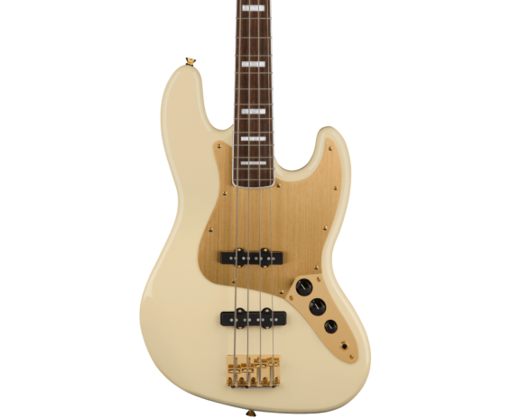 Squier 40th Anniversary Jazz Bass Gold Edition Olympic White