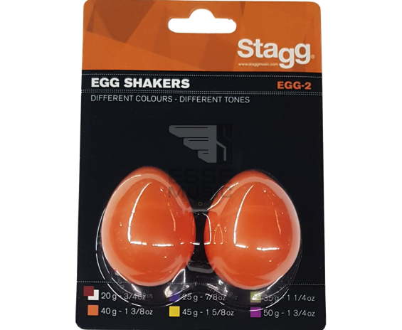 Stagg EGG-2 OR - Coppia di Ovetti Shaker in Plastica