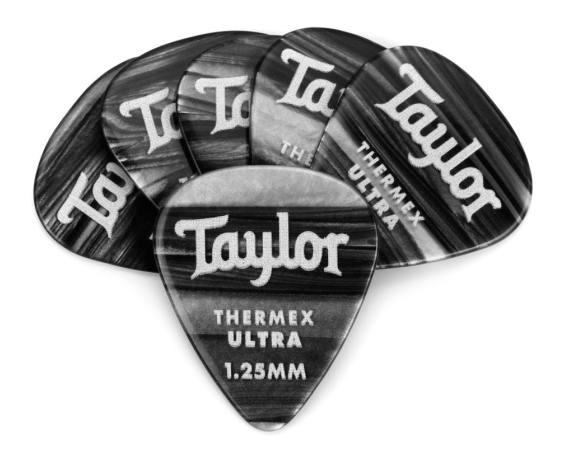 Taylor Premium 351 Thermex Guitar Picks 1.25mm Black Onyx 6-Pack