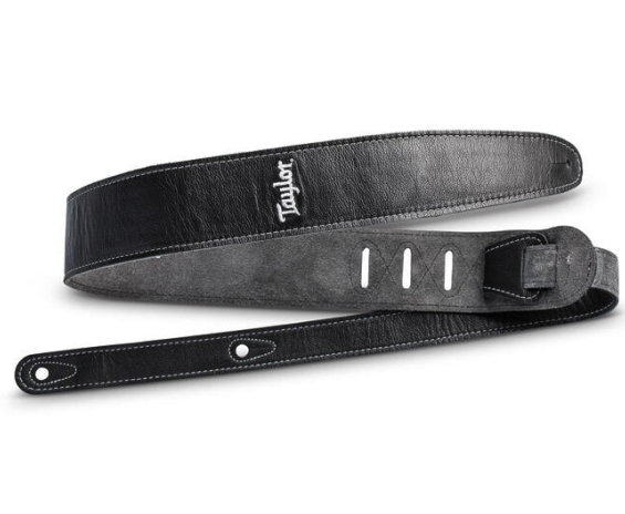 Taylor Strap Black Leather Suede Back 2 5 Black Leather Silver Logo Esse Music Store