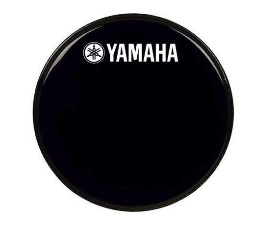 Yamaha N77024030 - Pelle per grancassa da 22” Nera con logo Bianco