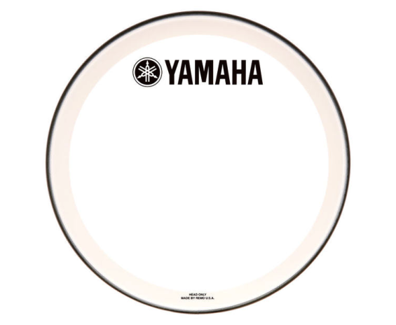 Yamaha Pelle Smooth White con Logo Nero per grancassa da 24